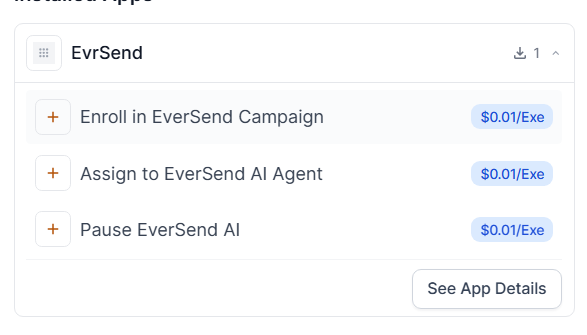 EverSend installed as a GoHighLevel app